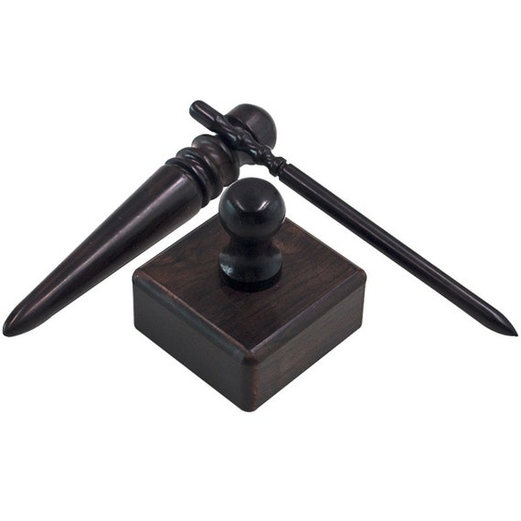 Black Wood Tool Round Wood Edge Slicker 2 Size Burnisher for Leather Craft Edge