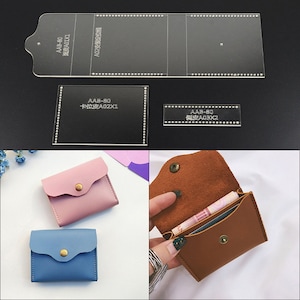 Leathercraft Coin Case Acrilico Modello Stencil Pelle Mini Bag Taglio DIY Aid Stampo Frame Marking Handmade Craft Tool
