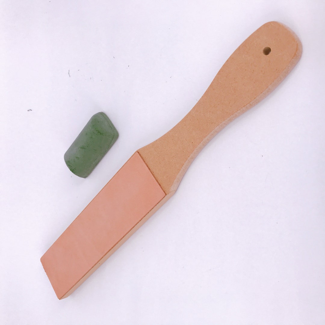 Set for Leathercraft Leather Strop Rouge Stick Knife Sharpener Blade