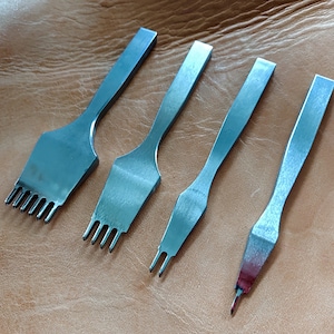 4mm Japanese Style Pricking Iron, Punching Hole Edge Chisels Leather Leahtercraft