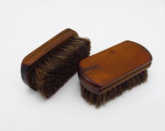 Craft Mini Size Horsehair Wooden Brush Polish Cleaning Maintain Care Leather Leathercraft