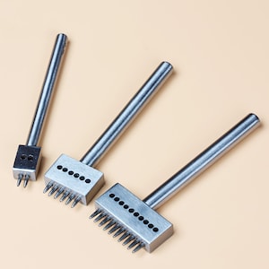 Couro 4/5/6/8 mm agulha de costura redondo furos circulares borda cinzel ferramenta de artesanato artesanato em couro faça você mesmo