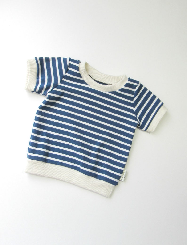 Navy cream stripes tee Baby teeShort sleeve Etsy