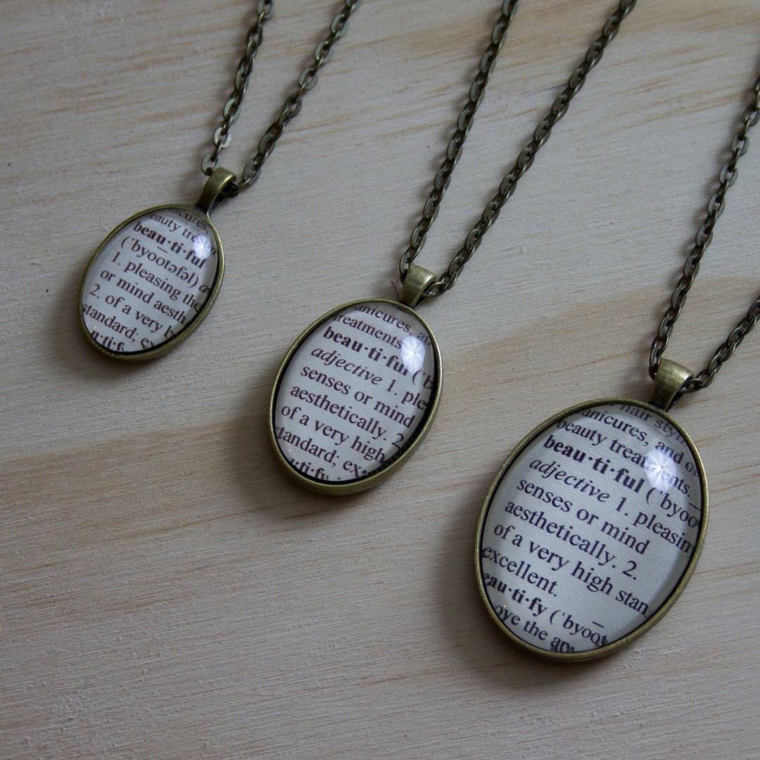 BEAUTIFUL Bronze Dictionary Definition Pendant Necklace Etsy