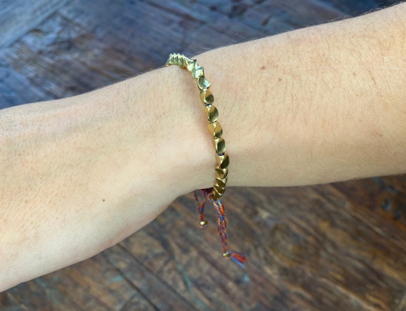 Samsara Bracciale Con Azzurrite Del K2 - Shamballa Tibetano Buddista Shamballa Con Azzurrite Del K2 Filo In Cotone Cerato Nero - Foto 7