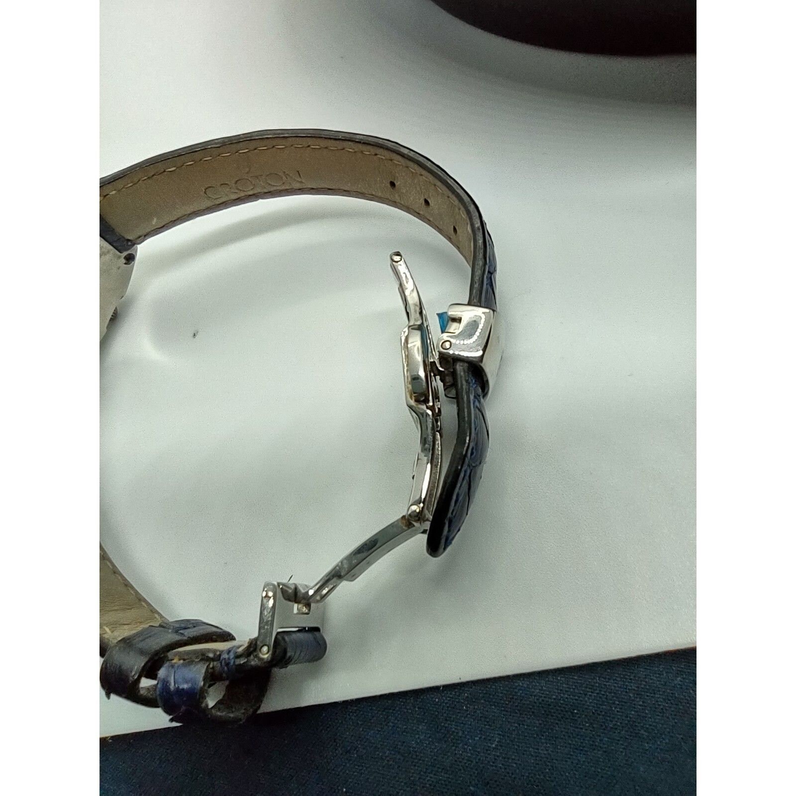 Croton Crotalus Swiss Quartz Ladies Blue Face Vintage Watch  display picture 3