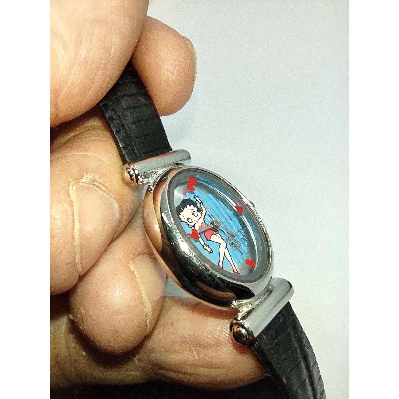 Betty Boop Silver Watch by Valdawn 2002 Heart Link Band Retro Collectible Gift Betty Boop Silver Watch by Valdawn 2002 Heart Link Band  main image 4