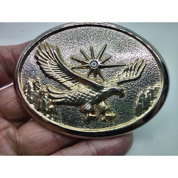 American Bald Eagle Belt Buckle W/ Rhinestone in Star - Etsy