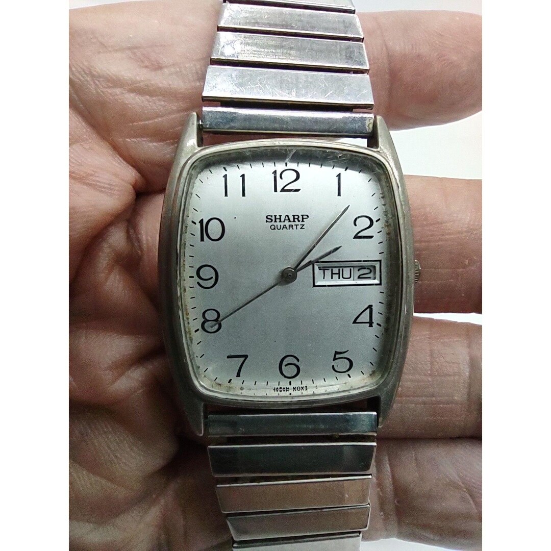 Sharp Gray Face Day/date Men's Vintage Watch - Etsy
