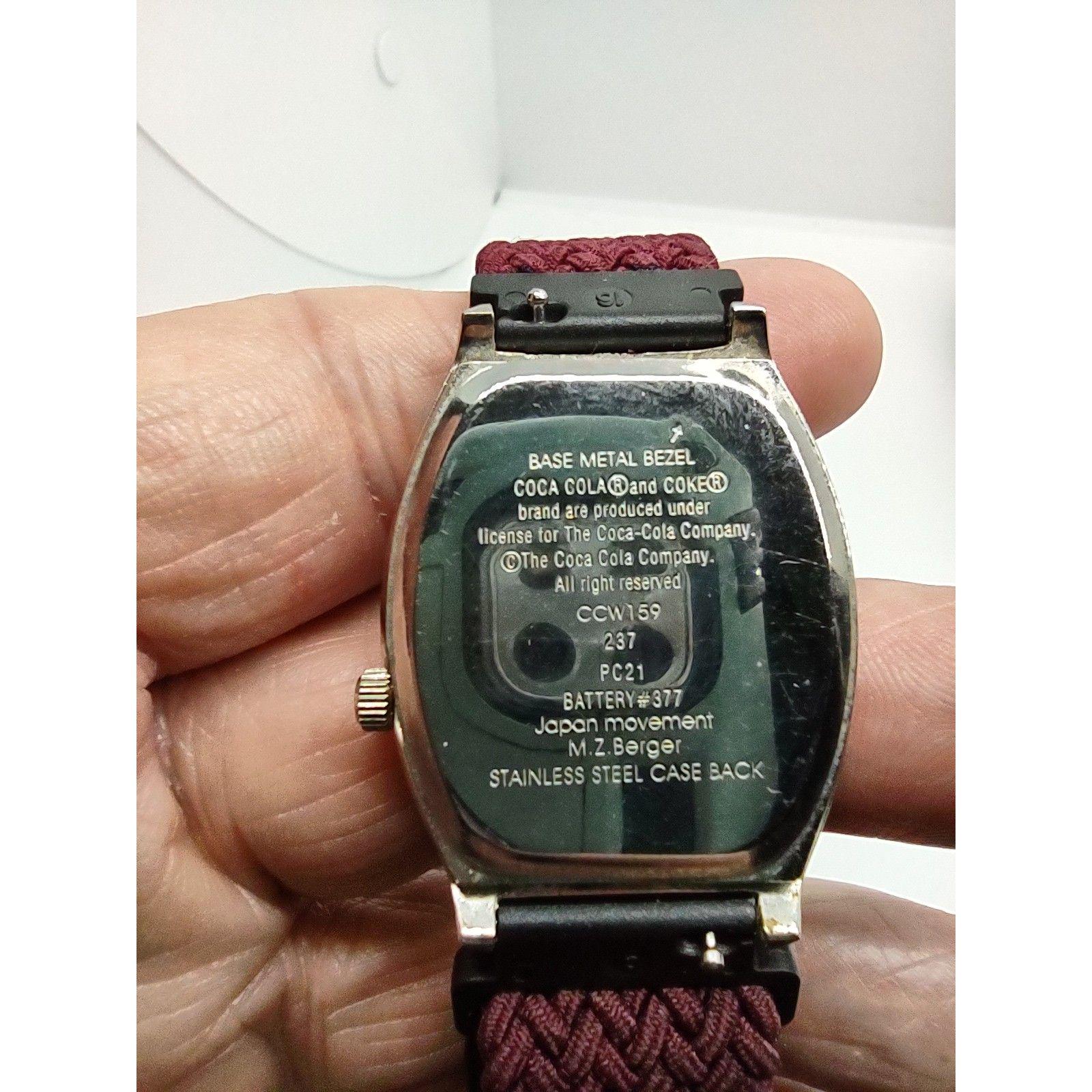 Montre Publicitaire Coca-Cola Vintage - Mouvement Quartz, Cadran Blanc, Pour Homme, Très Bon état