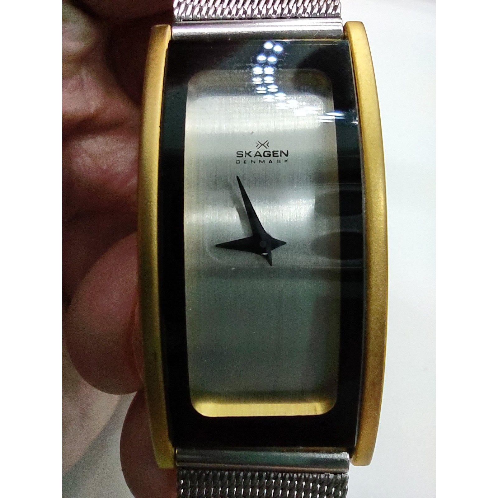 RARE VINTAGE Skagen SAPPHIRE Black and Gold Watch All Vintage Skagen - I Like Mikes Mid Century Modern main image 2