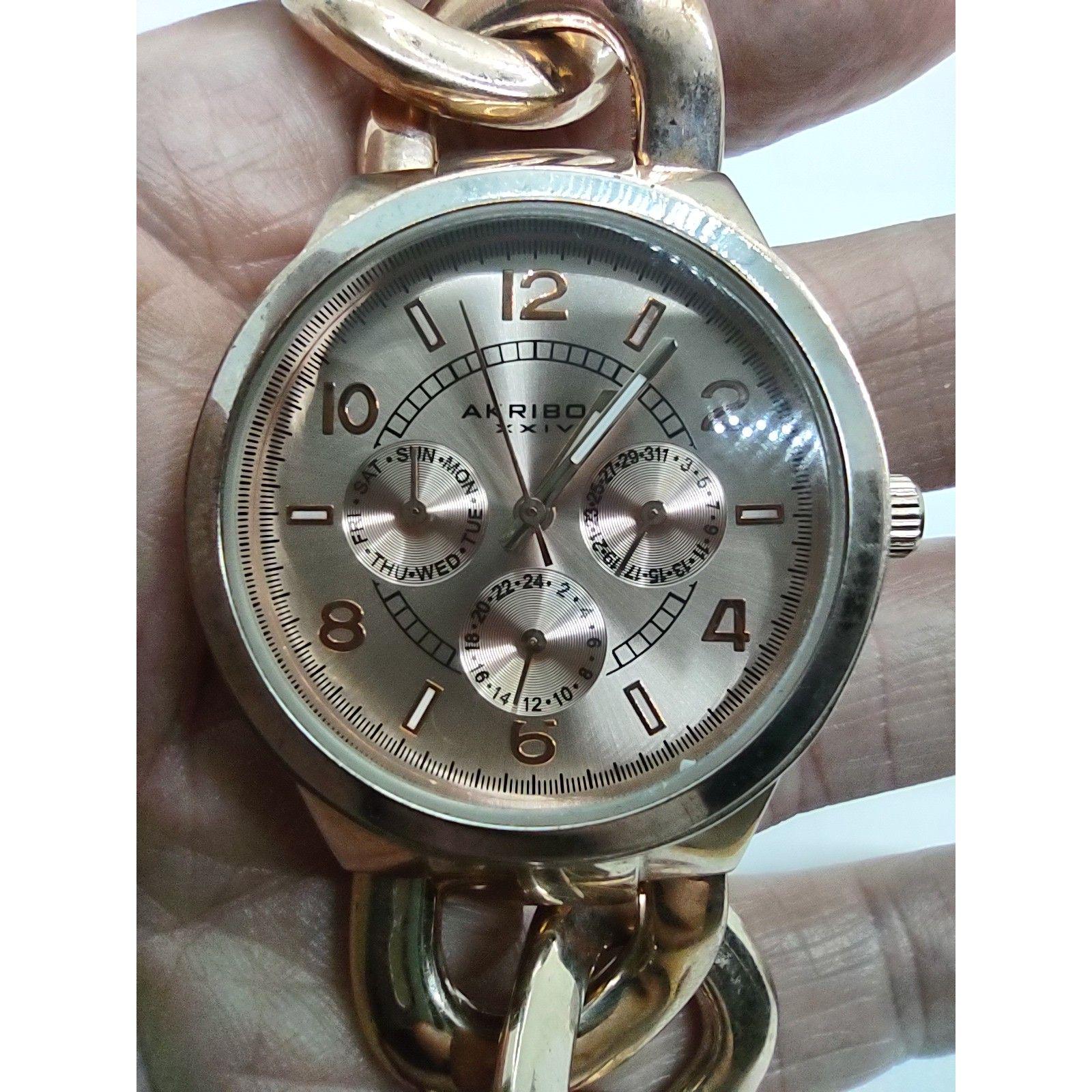 AKRIBOS AK531RG Womens watch Akribos XXIV AK531RG Day/date/24-hr Ladies Bracelet Watch - Etsy main image 4