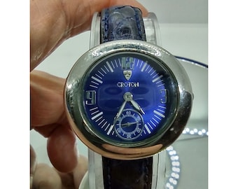 Croton Crotalus Swiss Quartz Ladies Blue Face Vintage Watch
