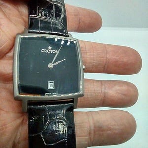 Montre Automatique Homme Croton Mouvement Suisse – Cadran Nacre, Cristal Saphir, étanche, Acier Doré