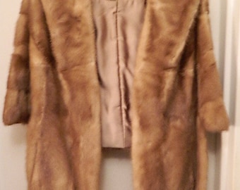Vintage 1950 Wurzburg Pastel/Beige Haze Authentic Real Mink Fur Stole