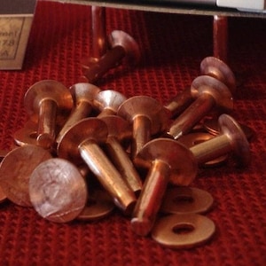 NUEVOS remaches de cobre antiguos para cuero 50ct 4mm 6mm 8mm Cap