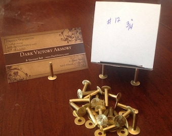 Brass #12 Rivets and Burrs - Lengths: 1/2", 5/8", 3/4, 1" - choice of quantity