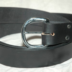 1.5&quot; SCA Medieval Knight Belt - BLACK- Options for Ring,or Buckle, Metals & Tip