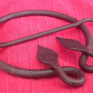 Viking Penannular Solid Iron Leaf Brooch - Fibulae - SCA Celtic Medieval Renn