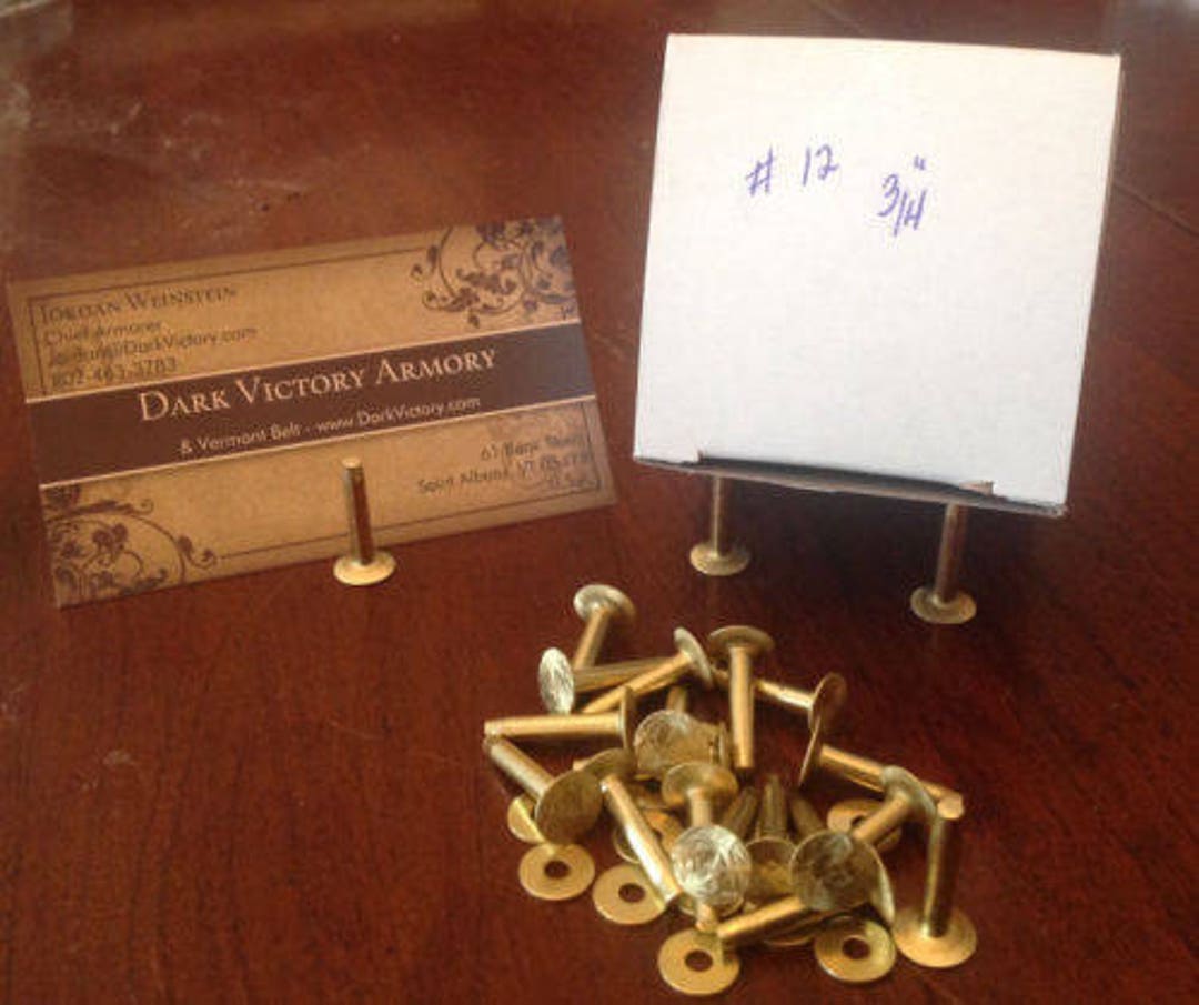 Brass 9 Rivets and Burrs Lengths 1/2, 3/4, 1 Choice of Quantity Etsy