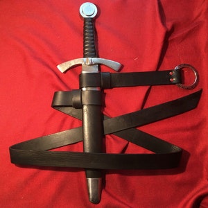 1 1/2&quot; Wide Medieval Sword Ring Belt Black or Brown
