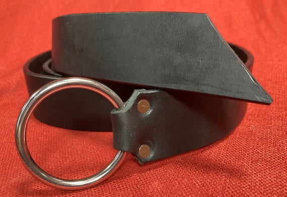 1.75 Wide Black Medieval Ring Belt Choice of Rings Pigmented Leather for  Renaissance, SCA, Cosplay, Sword, Rennie, Pirate, Faire 
