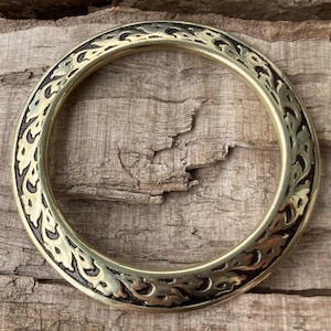 Large Engraved and Polished plain Solid Brass Belt Rings and tips for Renaissance Medieval SCA LARP Pirate Steampunk Rennie belts
