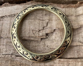 Anillos y puntas de cinturón de latón macizo grandes, grabados y pulidos, para cinturones renacentistas, medievales, SCA, LARP, piratas, steampunk, Rennie