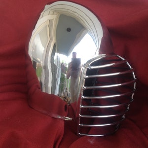 Superior Bar Grill Bascinet Helm para SCA Heavy List y casco de caballero de combate de campo imagen 1