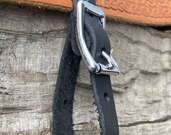 High Quality Black Leather Tankard Strap - A Secure hanger for mug, goblet flagon, in SCA Larp Bushcraft Pirate Ren Faire Renaissance