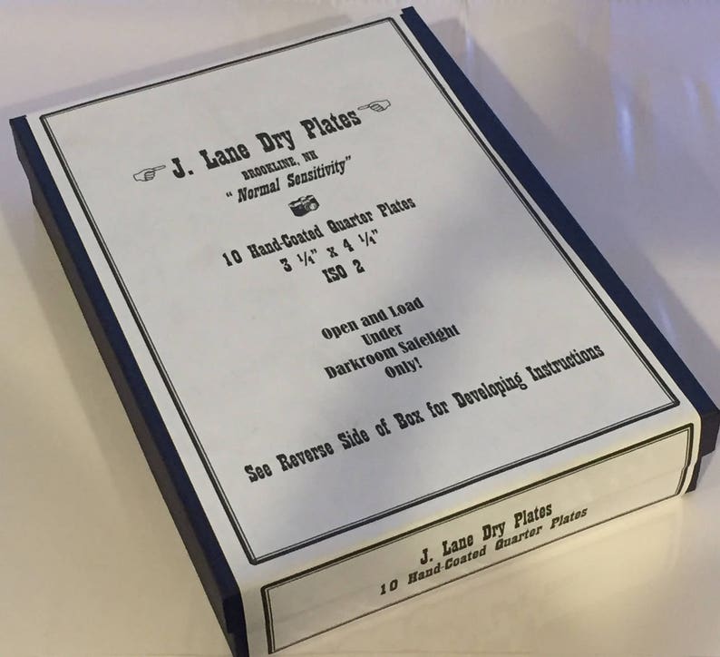 Box of 10 New ASA 2 Quarter Plate Black and White 3 14 x 4 14 Dry Plate