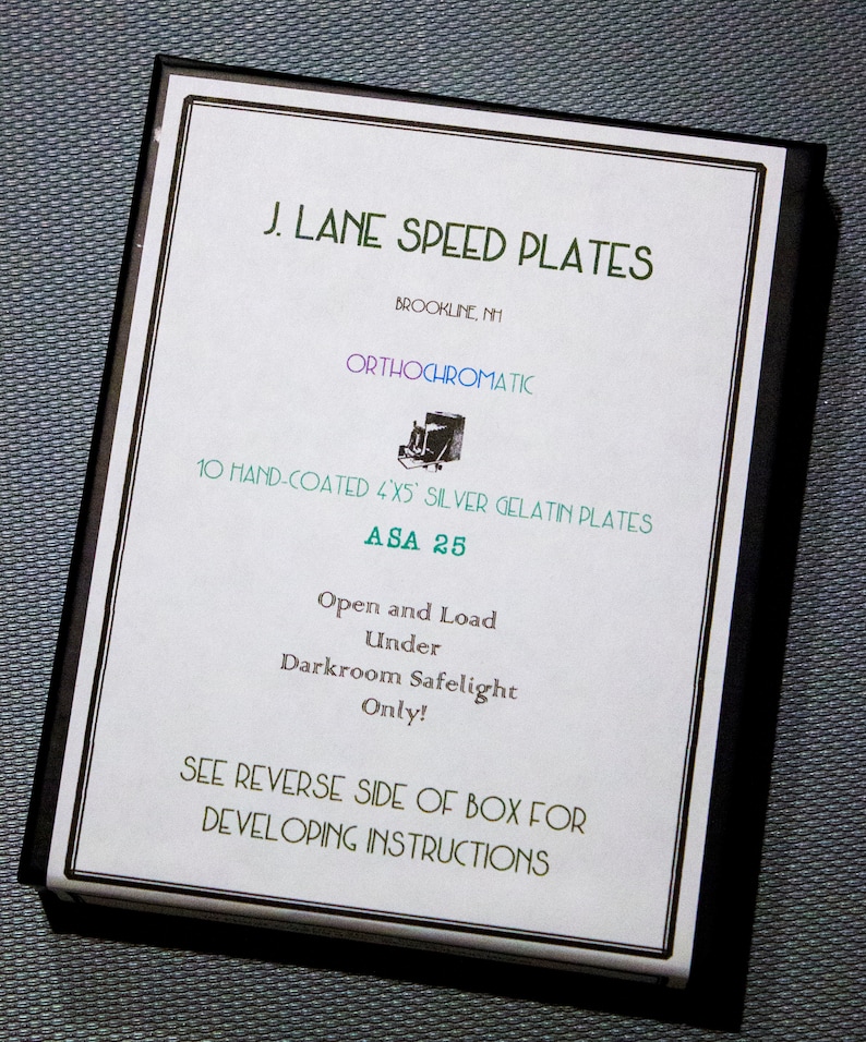 10 Plates per Box New 4x5 ASA 25 Orthochromatic Dry Plates Black and White