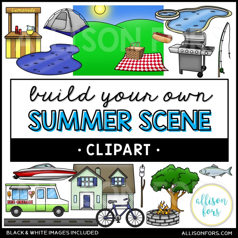 Build Your Own Summer Scene Clip Art image 1