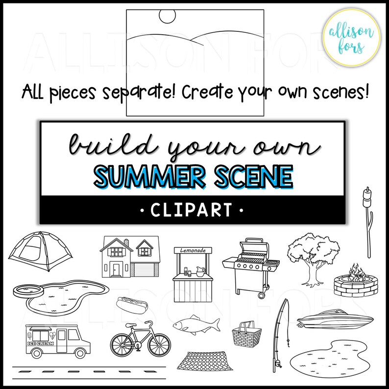 Build Your Own Summer Scene Clip Art image 2