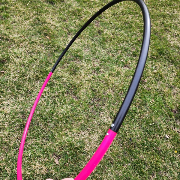 30" 5/8 Polypro 2 Piece Sectional Travel Hoop - Hot Pink & Black