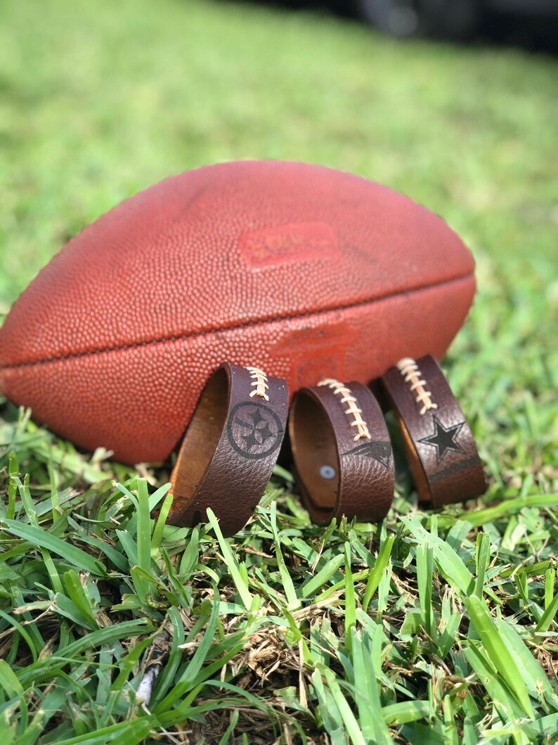 Football Wristband Genuine Leather Customized Personalized Etsy