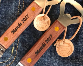 Personalized Bottle Can Opener/ Wooden Church Key / Can Opener Made in USA Gift/Souvenir/Bar/ Gift