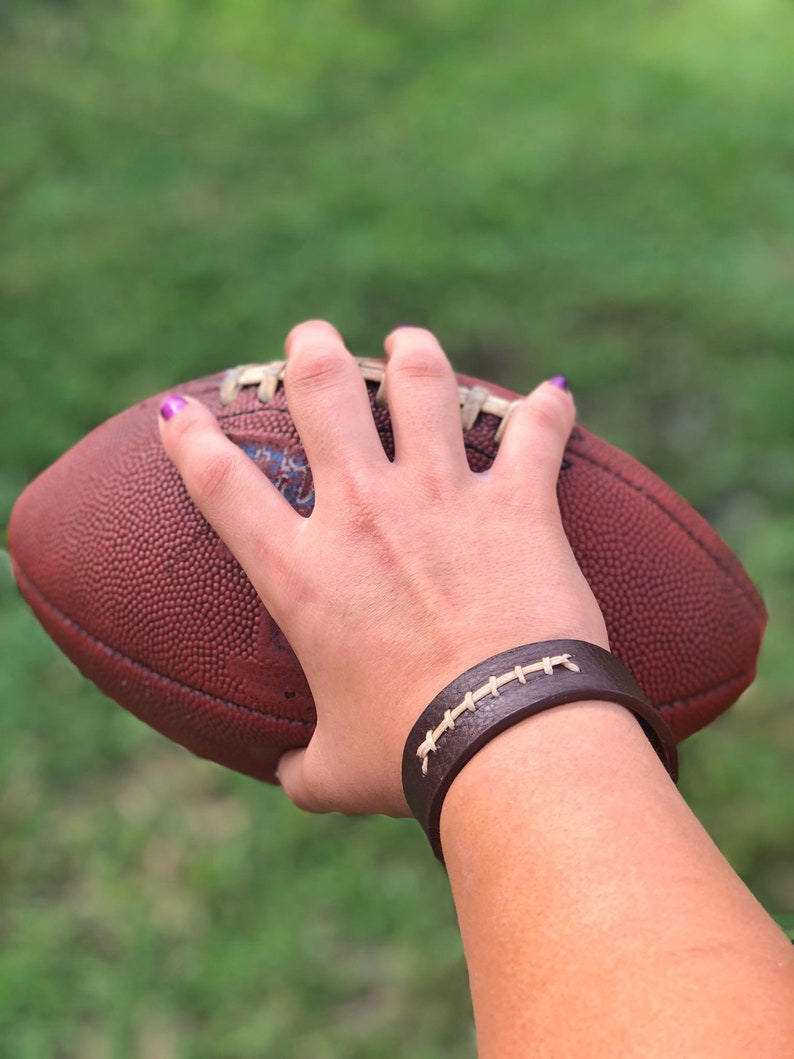Football Wristband Genuine Leather Customized Personalized Etsy