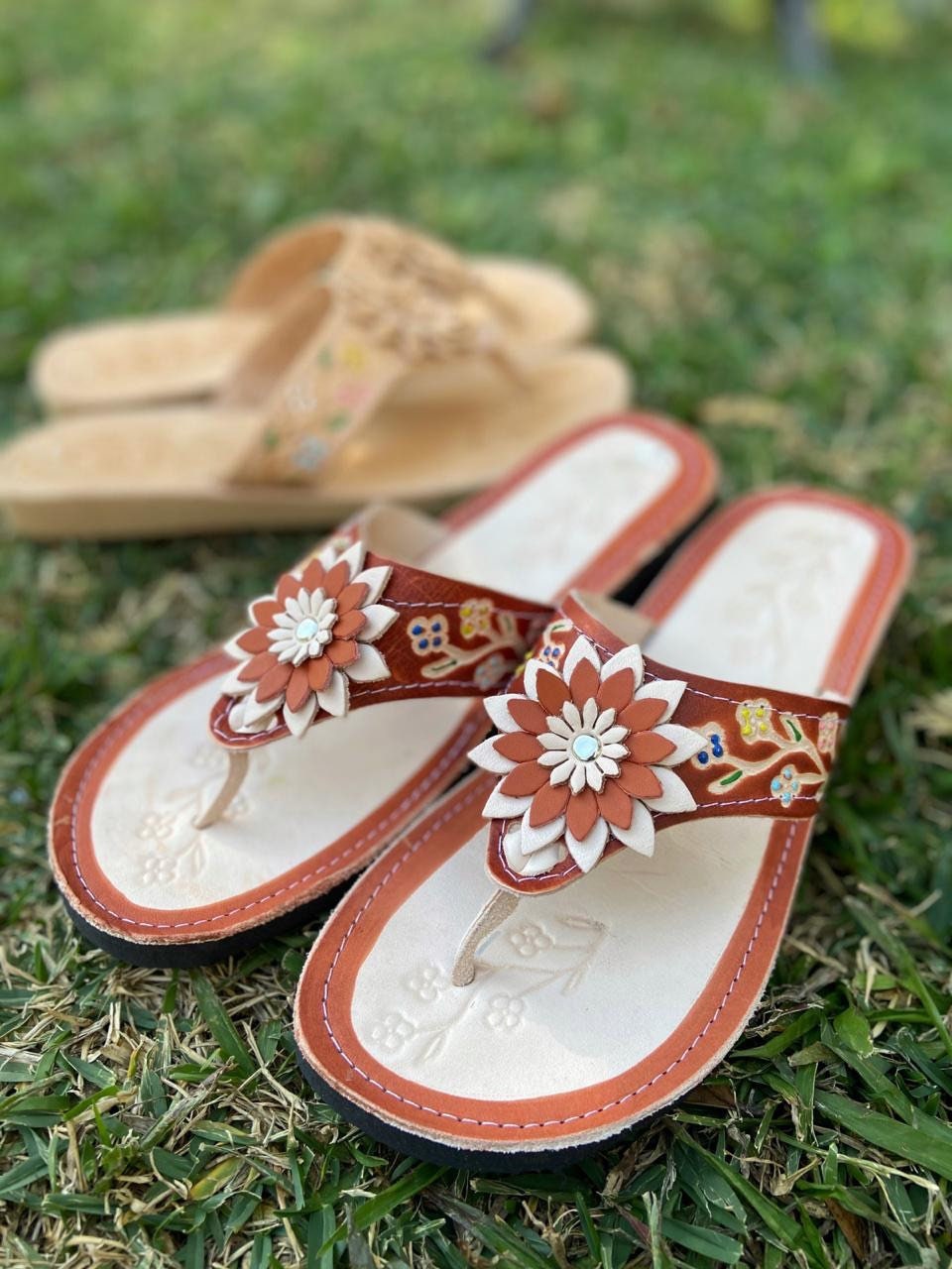 Sandals Handcrafted Boho Western Style Genuine Leather | Etsy
