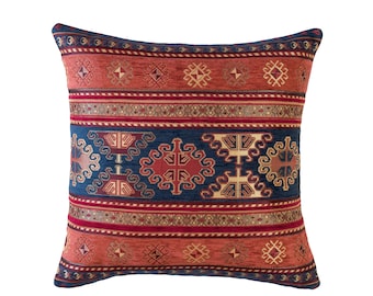 Kilim Pillow Vintage Pillow Sofa Pillow Natural Pillow Kilim Ottoman Throw Pillow 12x24 Pillow Cover Patterned Pillow 5413 Red Pillow