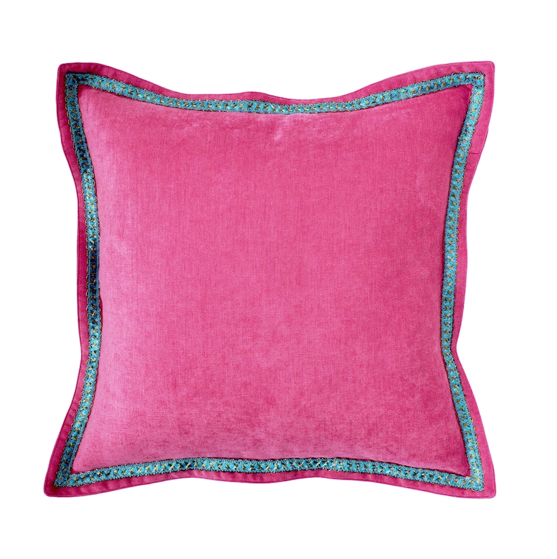 Flange Pillow Cover Solid Throw Pillow Cover Pink Pillow Etsy