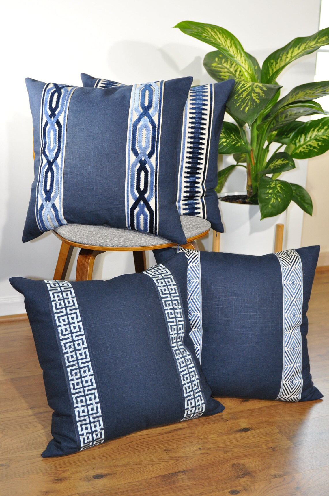 Navy Linen Pillow Cover Linen Pillows Navy Blue Pillow Etsy