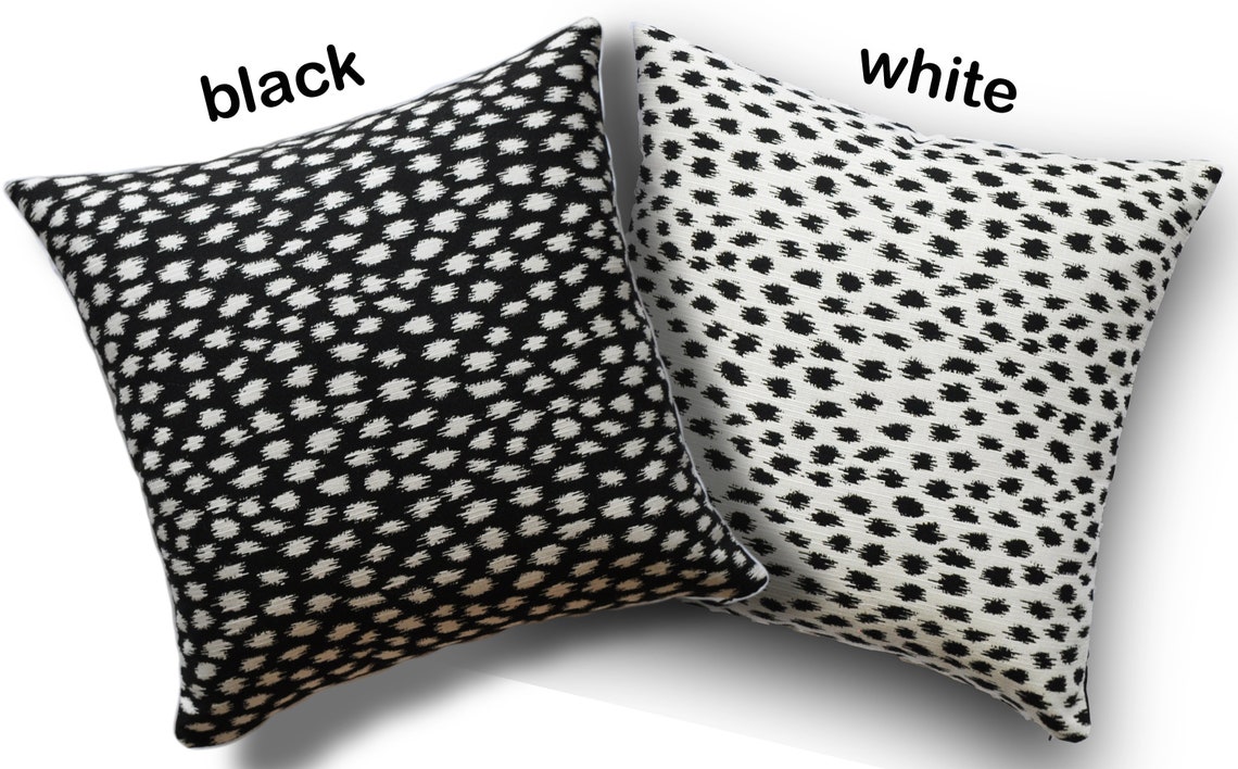 CHEETAH PRINT PILLOW Cover Black and White Cover Sunbrella Etsy