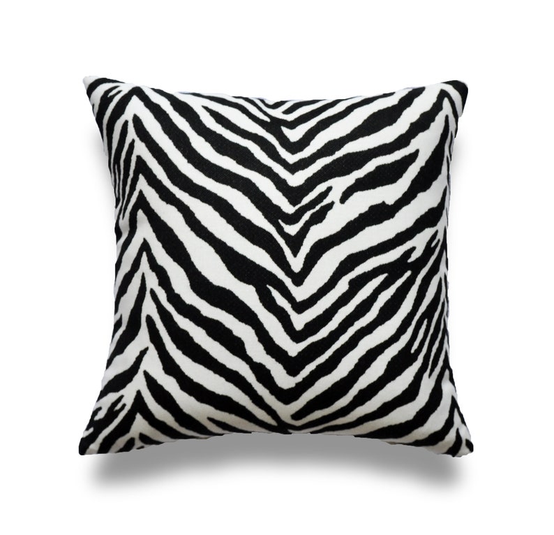 ZEBRA PRINT PILLOW Cover Black and White Cover Sunbrella Etsy