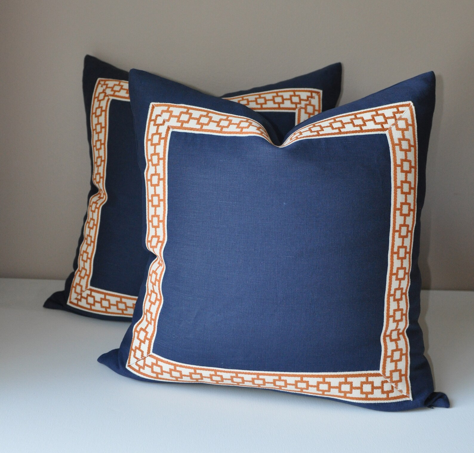 Linen Navy Pillow Cover Navy Blue Linen Pillow Cover navy Etsy