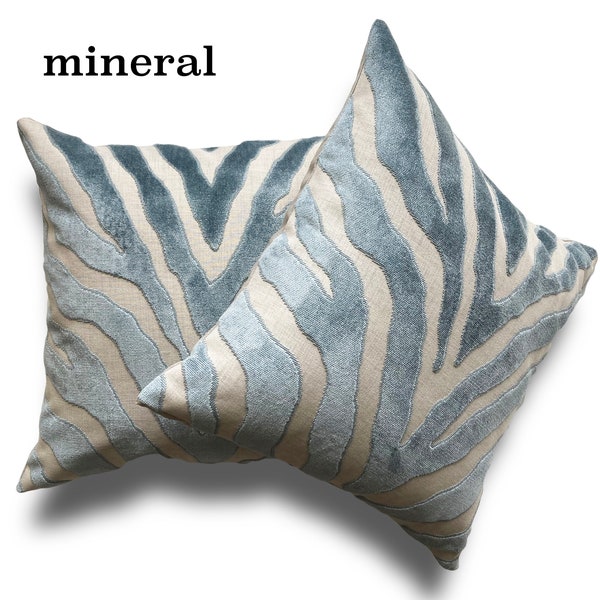 Blue Zebra Pillow Etsy