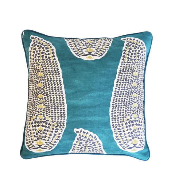 Peacock Pillow Cover Robert Allen SET OF TWO Thibaut Pillow Covers Zebra