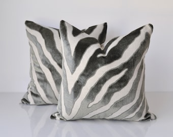 grey zebra cushions