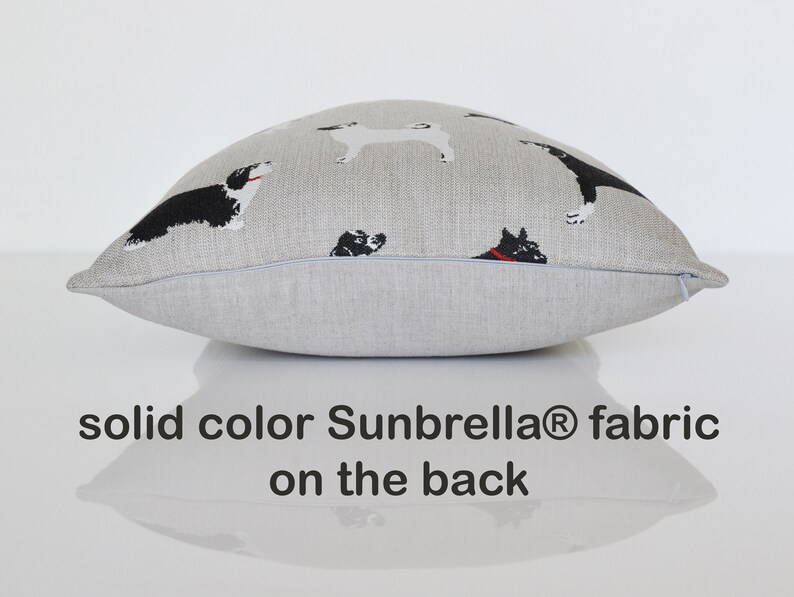 Sunbrella Pillow Cover Dog Lover Gift Animal Print Pillows Dog Print Pillow Cover- Beige Pillow Cover Outdoor Pillow Cover