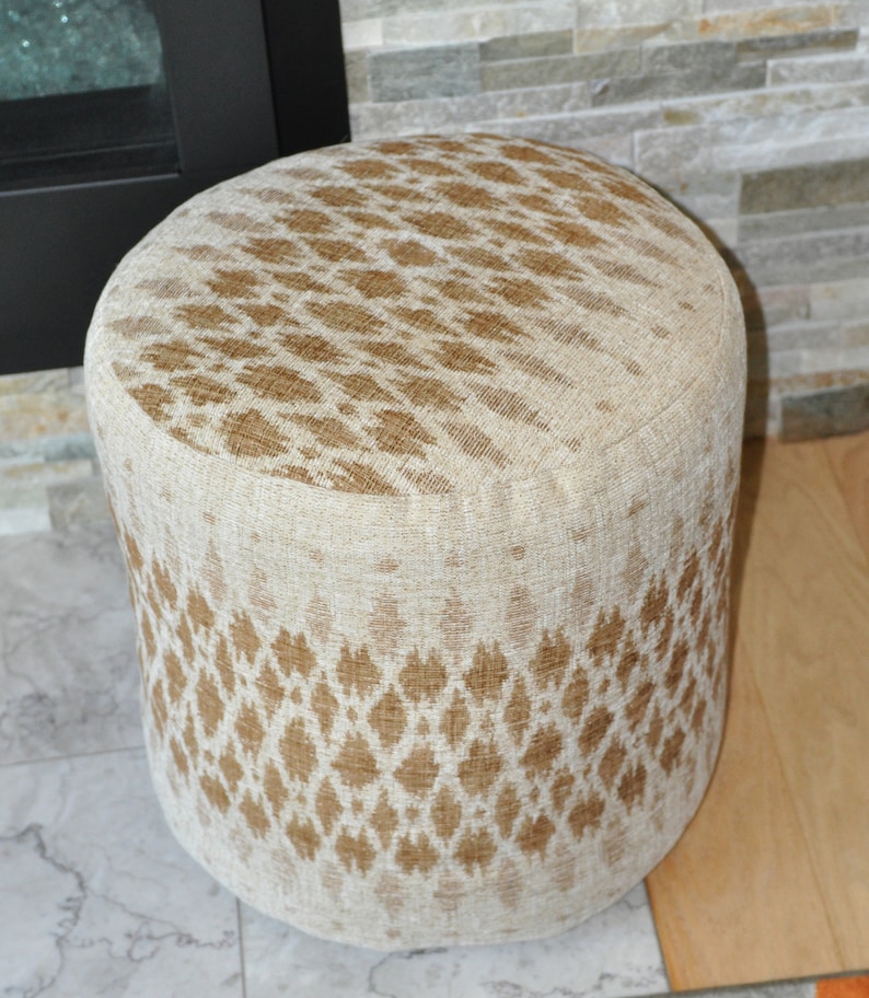 POUF COVER Pouf Ottoman Cover Ottoman Seat Cover Round Etsy